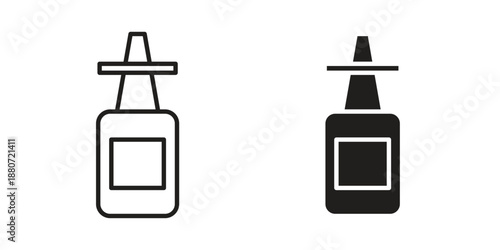 Nasal spray bottle icons vector design template simple and clean