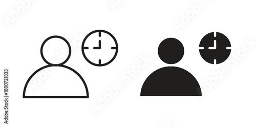 Office hours icons vector design template simple and clean