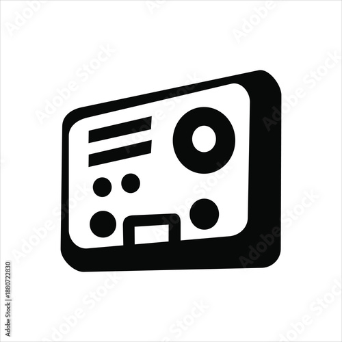Retro Vintage Radio Icon Illustration