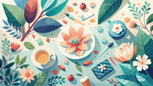 Vibrant floral arrangement on a serene table