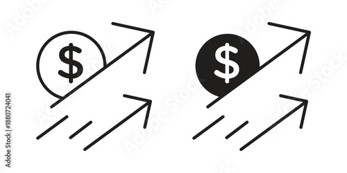 Profit growth icons vector design template simple and clean