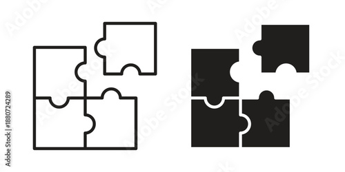 Puzzle icons vector design template simple and clean