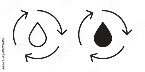 Recycle water icons vector design template simple and clean