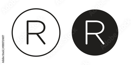 Registered trademark icons vector design template simple and clean