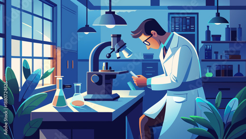 Scientist conducting experiment in laboratory