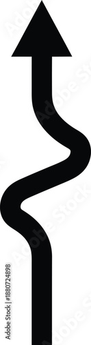 Winding Up Arrow Direction Vector Illustration