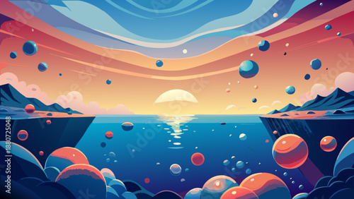 Cosmic horizon with floating orbs