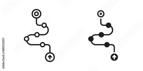 Roadmap icons vector design template simple and clean