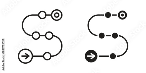 Roadmap icons vector design template simple and clean