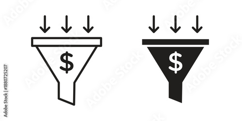 Sales funnel icons vector design template simple and clean