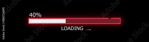 58% loading bar icon diagrams Info graphics animation. Neon loading icon background video.