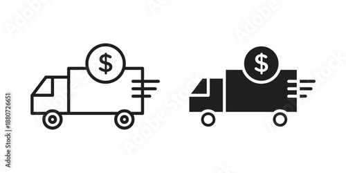 Shipping charges icons vector design template simple and clean