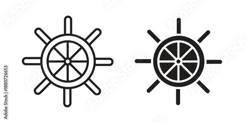 Ship wheel icons vector design template simple and clean