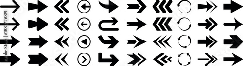 Set arrow icons. Collection arrows sign. Black arrow icon set. Arrow. Cursor. Arrow vector icon. Simple arrow set. Vector illustration