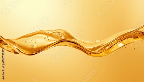 Water Flows in Smooth Curves Against a Gold Background During a Sunny Day