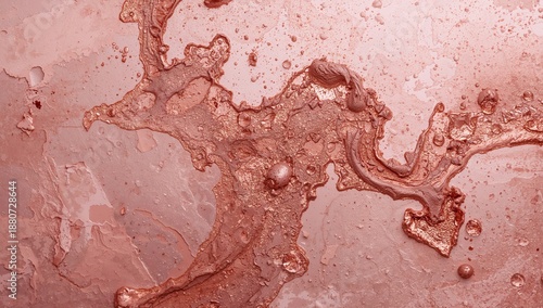 Abstract Design Shows Fluid Shapes and Textures in Rose Gold Tones for Creati...