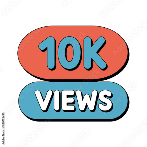 Colorful 10K Views Social Media Badge