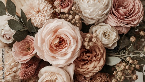 Fresh Flowers Arranged in a Bouquet With Soft Colors for Decoration or Gift-G...