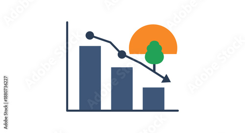 environmental decline statistics illustrating a worsening ecological trend with decreasing natural resources and environmental impact data for sustainability reports