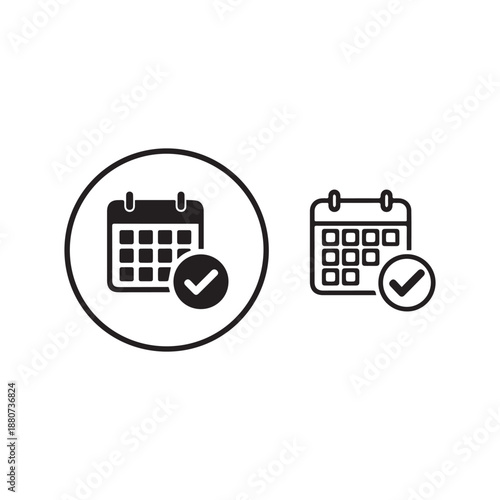 Minimal Calendar Check Icon Set