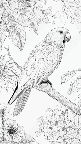 vector drawing of a bird