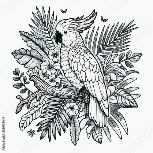 vector drawing of a bird