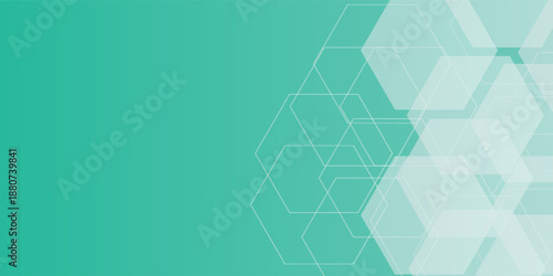 Mint green hexagon pattern background looks like honeycomb vector illustration modern graphic lighting effect.