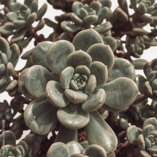 Succulent Plant Displays Its Leaves and Structure in a Simple Arrangement Ind...