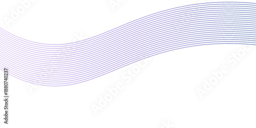 Abstract blue smooth waves on white background. Dynamic sound waves. Vector illustration.