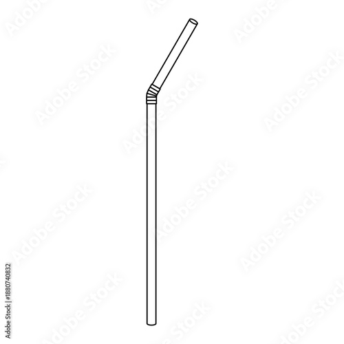Simple plastic straw icon, party tube drink equipment symbol, vector illustration .