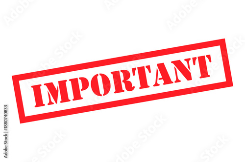 Important stamp symbol, label sticker sign button, text banner vector illustration .