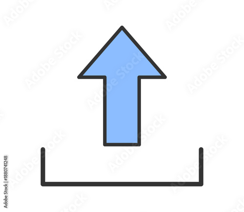アップロードのシンプルなアイコンイラスト　ベクター