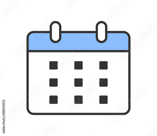 シンプルでかわいいカレンダーのアイコンイラスト　ベクター