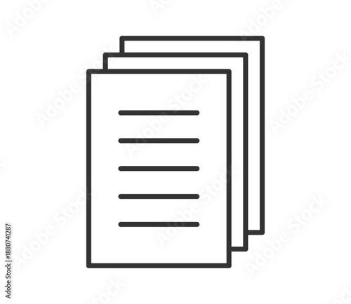 シンプルな書類のアイコンイラスト　ベクター