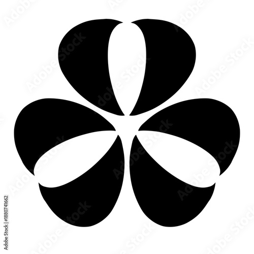 black and white flower Icon illustration
