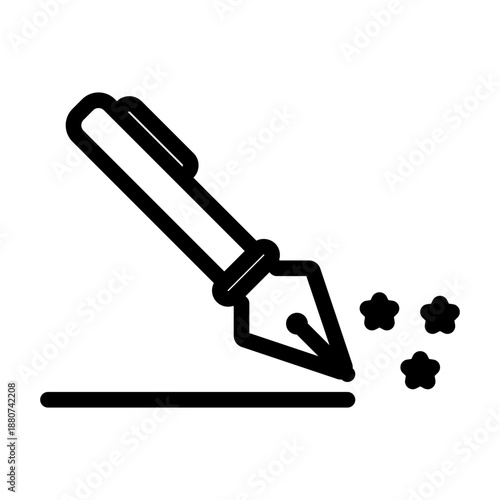fountain pen line icon