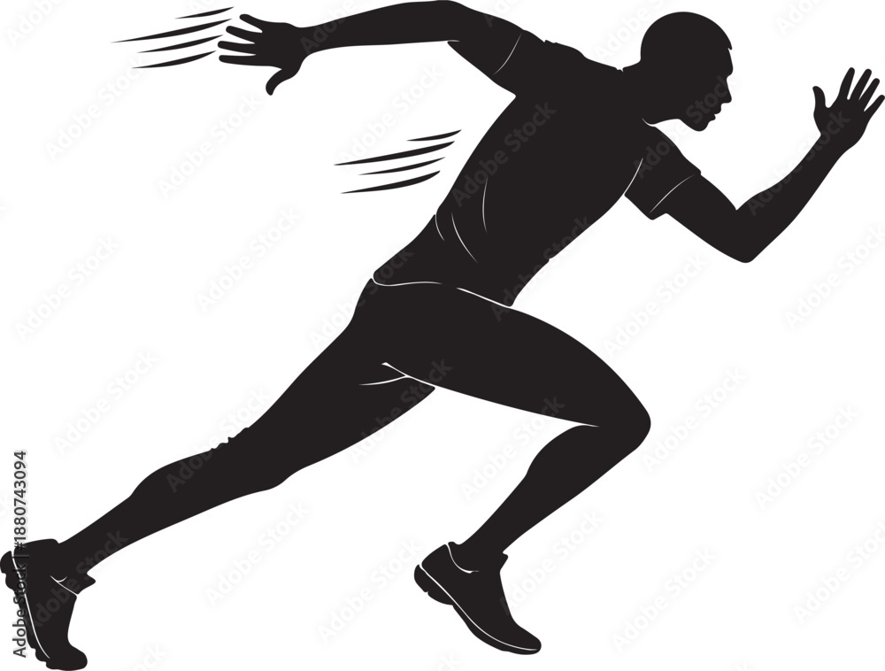 Obraz premium Boy jogging silhouette illustration vector design
