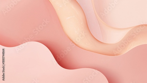 Swirls of Soft Pink Shapes on a Smooth Surface Create a Simple Design in Mode...