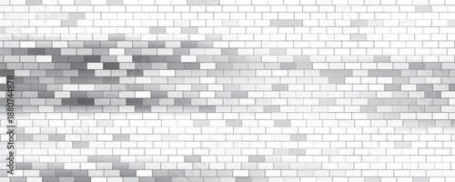 White brick old wall is texture vector for use wallpaper. Abstract pattern stonewall background.