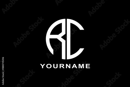 This is a round RC letter logo suitable for use in logo designs for automotive companies, racing teams, mechanics, workshops, warehouses, spare parts, travel, transportation, stickers, banners, print