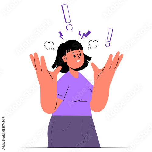 Angry and Frustrated Woman Concept Illustration
