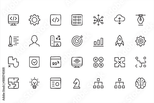 DevOps and deployment pictograms for automation pipelines, SaaS tools