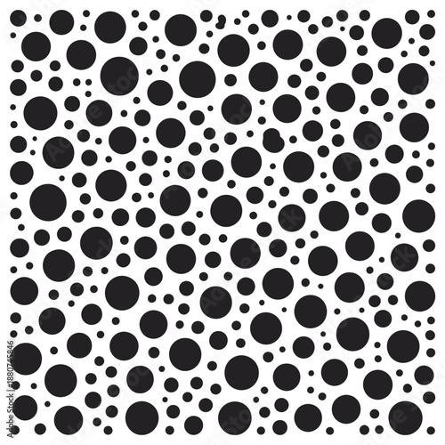 A dense arrangement of varied size circles on a white background
