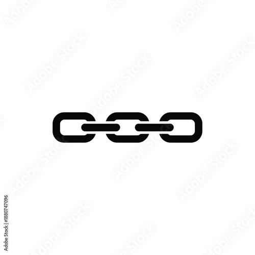 Simple illustration of a black metal chain link on a white background