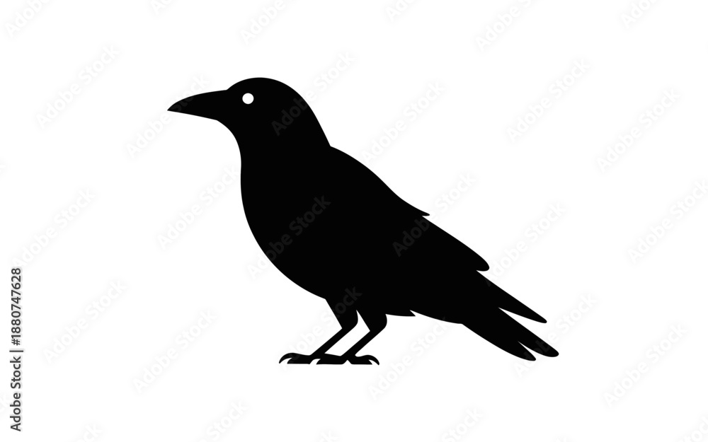 Obraz premium A simple black silhouette of a raven