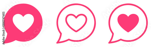 love heart speech bubble icon