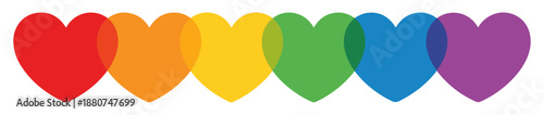 rainbow heart pride banner icons