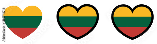 Free Download lithuania flag heart shape vector set - GFXLoad