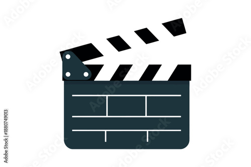 Movie clapper board graphic design element for film production and cinematic projects