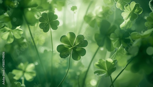 Green Plants Grow in a Sunny Area With Many Leaves Under Bright Natural Light